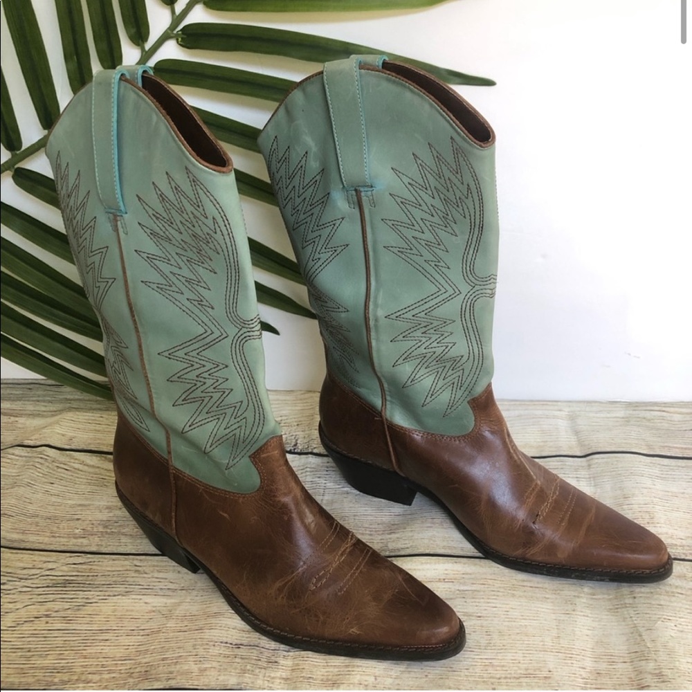 Matisse leather Round Up Turquoise Western Boots